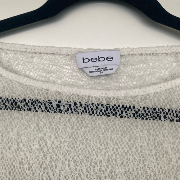 BEBE mesh bodysuit WHITE Bridal Sz S - Picture 2 of 5